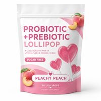 Sucettes probiotiques sans sucre pour femmes, saveur pêche, avec vitamines, pour l'équilibre digestif et le soutien immunitaire, collation pour femmes, OEM ODM