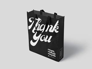 Bolso de compras reutilizable impreso con logotipo personalizado, bolso grande Spunbond no tejido reciclado ecológico - Product Image 2