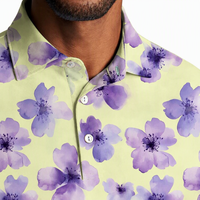 T-shirt de golf à motif floral, t-shirt personnalisé avec logo de marque, impression par sublimation, polyester et élasthanne, polos de golf pour hommes