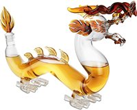 Décanteur Dragon 100% soufflé à la main sans plomb à haute teneur en borosilicate Grande carafe à whisky et vin 10x16"