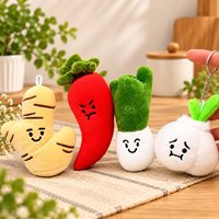 Porte-clés en peluche amusant en forme de légumes et fruits, rembourré en coton PP doux, idéal pour cadeau de fête ou machine à griffes
