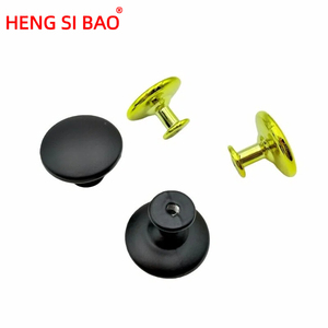 Maniglie Moderne Rotonde in Lega di Alluminio Nera a Foro Singolo per Cassettiere, Camere da Letto e Bagni - Durevoli - Product Image 1