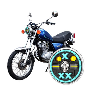 YAYE 5.75 pollici GN125 giallo bianco LED accessorio teschio rosso moto abbagliante anabbagliante DRL faro con lente ottica - Product Image 1