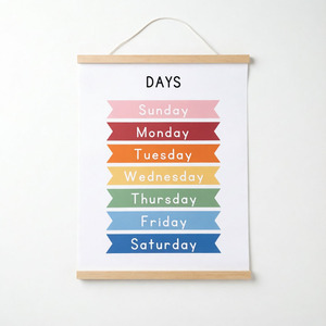 Affiche Murale Éducative Personnalisée en Tissu Premium, Impression Artistique de Qualité Supérieure, Tableau Hebdomadaire pour la Maternelle, Décoration Murale pour l'Apprentissage des Enfants en Classe et à la Maison - Product Image 1