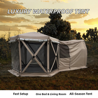 Carpa de Camping Grande de Lujo, Impermeable, de Tela Oxford, con Una Habitación y Sala de Estar, de Fibra de Vidrio, de Apertura Rápida para Familias Grandes, para las Cuatro Estaciones