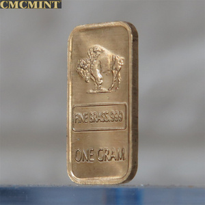 Huy Hiệu Đồng Xu Bằng Đồng Thau 1 Gram <span class=keywords><strong>999</strong></span> Thanh Trâu Tốt Tùy Chỉnh Bằng Kim Loại Đồng Thau - Product Image 4