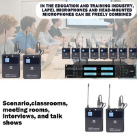 Système de microphone sans fil UHF professionnel 8 canaux VOXFULL, micros portatifs, cravate et serre-tête pour karaoké, église, conférence