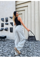 Pantalon de survêtement athlétique décontracté pour femme, coupe ample, jambe large, 400G, anti-plis, anti-boulochage, longueur intégrale, taille haute, avec cordon de serrage, hiver