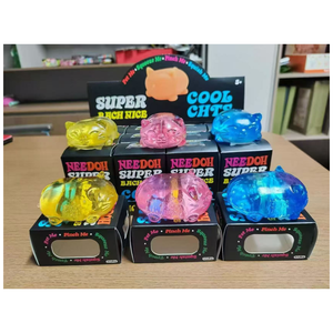 Nouveau produit : Boîte de 12 boules anti-stress au sucre de malt pour chat, marque Needoh. Jouets à presser en forme de chat mignon. - Product Image 1