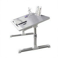 Bureau d'ordinateur portable pliable avec roulettes mobiles pour un déplacement facile pour la lecture, la restauration et le travail - Meubles de maison de style moderne