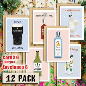 Cartes de Noël en carton gaufré personnalisables, impression numérique, logo personnalisé – <span class=keywords><strong>Enveloppes</strong></span> amusantes sur le thème de l'alcool pour commandes en gros - Product Image 2