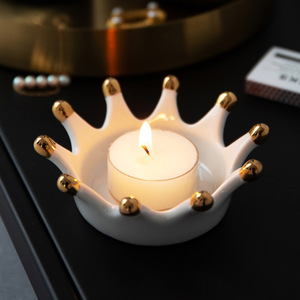 Ins <strong>Ceramic</strong> Crown <strong>Jewelry</strong> <strong>Box</strong> Earrings Necklace Ring Plate Storage Desktop Ashtray Candle Holder Creative Ornaments - Product Image 4