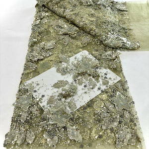 Cuentas de encaje bordadas a mano con lentejuelas, bordado tridimensional, tela de boda francesa, encaje 3D nupcial, Tissu De Dentelle Fait Main - Product Image 6