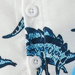 Ensemble t-shirt à col à manches courtes pour garçon Haut et short pour homme à boutonnage simple dinosaure pour bébé - Product Image 5