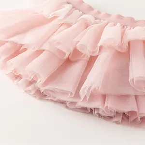 DB1248248 DAVE BELLA Children's Skirt 2024 Spring New Baby Girls Fashion Pink Casual Outdoor Cute Sweet Comfort Mesh Skirt