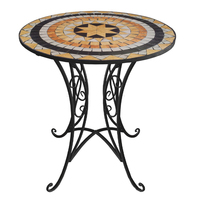 Nordique Antique extérieur balcon Patio jardin Bistro métal fer mosaïque 2 places Table et chaise
