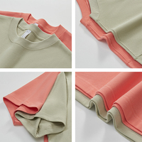 Stock Impression Personnalisée 300 Gsm Brossé Lâche Coton Blanc Poids Lourd T-shirt Surdimensionné Pour L'impression