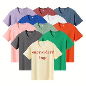 เสื้อยืดครอปปักโลโก้ตามสั่ง 180 แกรม ผ้าฝ้าย 100% สำหรับธุรกิจ โฆษณา ประชาสัมพันธ์ และงานต่างๆ เสื้อยืดผู้ชายแบบกำหนดเองได้ - Product Image 1