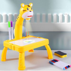 Cancellabile arte tavolo da disegno proiettore giocattoli da tavolo cartone animato tavolo da disegno proiettore disegno graffiti Board toy - Product Image 5