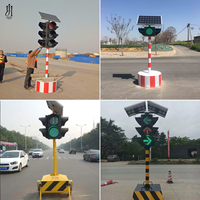 Feux de circulation mobiles LED d'extérieur, alimentés par énergie solaire, signalisation temporaire, travaux routiers, batterie de secours 12V, rechargeable, feux de contrôle de la circulation