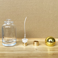 Botol Parfum Kaca Silinder Dasar Tebal 30ml 50ml 100ml Stok Terbatas, Botol Semprot Isi Ulang Crimp