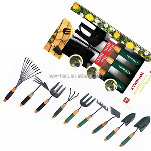 <span class=keywords><strong>Set</strong></span> di Attrezzi da Giardinaggio con Rastrello, Vanga, Paletta e Forcone, Utensili per Manutenzione di Piante in Vaso e Paesaggistica, Manico in Legno con Impugnatura in Morbida Schiuma - Product Image 2