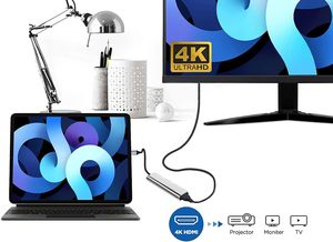 USB-C สำหรับอะแดปเตอร์ฮับเสียง3.5MM 4K สำหรับ3.0 PD 60W สำหรับ S25/S24/S23/S22/Note20/TabS9/S8/<span class=keywords><strong>S7</strong></span> iPhone 15 /ipad Air - Product Image 4