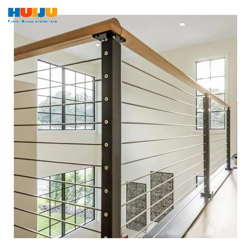 HJ kawat kabel, pagar kabel DIY Stainless Steel hitam 42 "36", desain balkon Modern