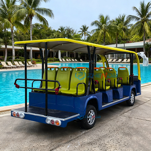 ZhenDa Electric Sightseeing Bus 11 Seats Blue Yellow Open Top Passenger Transport Vehicle Henan - Product Image 4