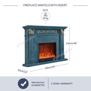 60 pouces ornée lac bleu antique <span class=keywords><strong>cheminée</strong></span> électrique bois électrique entoure et manteaux à vendre - Product Image 2
