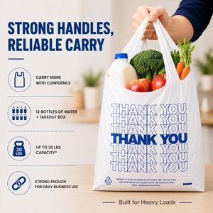 Black Trash Bags with Handles, Super Thick Plastic Rubbish Bags Suitable for Office, Picnic, <b>Kitchen</b> and Bulk Use - Product Image 5