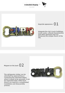 แม่เหล็กติดตู้เย็นโลหะผสมสังกะสี 3 มิติ แบบกำห<span class=keywords><strong>น</strong></span>ดเองสำหรับ OEM ดีไซ<span class=keywords><strong>น</strong></span>์สถา<span class=keywords><strong>น</strong></span>ที่สำคัญของฝรั่งเศส สำหรับของขวัญองค์กร ของที่ระลึกวันรอมฎอนและวันประกาศอิสรภาพ - Product Image 4