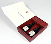 Caja Magnética de Lujo para 2 Botellas de Vino o Whisky, con Inserto de Espuma Personalizado, Forro de Cartón, Laminación Mate, Empaque de Regalo Premium, Personalizable con la Marca