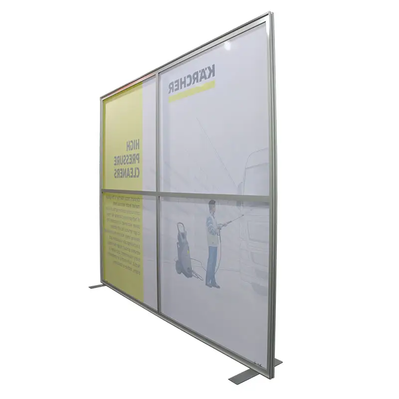 Indoor Frameloze Zilveren Stof Banner Stand Voor Warenhuis