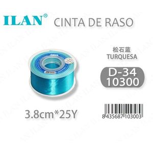 ริบบิ้นผ้าซาตินอิลัน 3.8 ซม. 25 หลา สีเทอร์ควอยซ์ D34 - Product Image 3