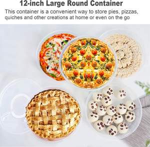 再利用可能な透明プラスチックラウンドパイキャリアピザスライスケーキ収納容器キーパーチーズケーキホルダー蓋付きハンドル付き - Product Image 6