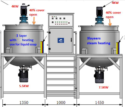 Аппарат для производства жидкого мыла, оборудование для шампуня, гомогенизатор моющего средства, аппарат для приготовления шампуня