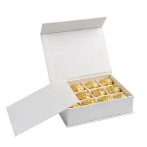 Cajas de papel ecológicas para galletas de chocolate y fiestas, 12 Uds., caja de postres, bolsa de regalo portátil, caja de dulces con bandeja