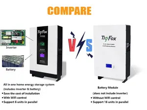 TIGFOX 15kw 5kw tout en un mur d'alimentation 100ah 48v batterie de stockage d'énergie avec onduleur hybride solaire lifepo4 pack de batterie 10kw 20kw