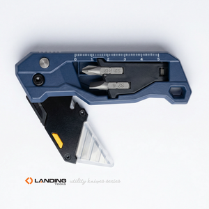 Couteau pliant multifonction robuste 521019 avec embouts de tournevis et lame en acier au carbone pour le bricolage professionnel et la découpe de boîtes - Product Image 3
