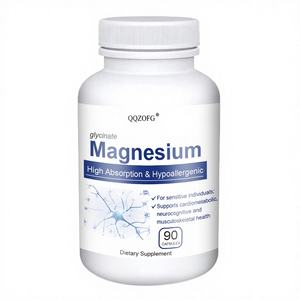 OEM Vente en gros 90 gélules 120Mg Glycinate de magnésium Haute absorption Hypoallergénique Soutien pour la fonction neuromusculaire Minéraux - Product Image 1