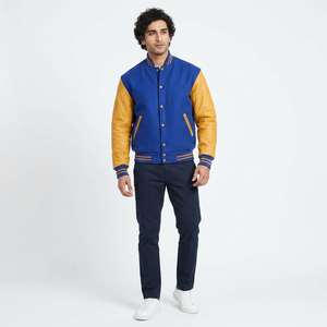 <b>Smart</b> Stylish <b>Men's</b> High Quality Varsity <b>Jacket</b> Wool Body College Baseball <b>Jacket</b> Winter Breathable Stand Collar FINER THREADS - Product Image 1