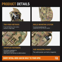 Holster tactique universel Multicam en nylon 500D, holster de ceinture MOLLE avec pochette pour chargeur pour la chasse