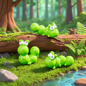 लघु उद्यान सहायक उपकरण मिनी राल पशु कैटरपिलर घरेलू कार्यालय डेस्क टेबलटॉप सजावट के लिए गहने - Product Image 2