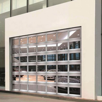Porte de garage à enroulement automatique en aluminium, résistante aux ouragans, style industriel moderne, coupe-vent, finition 8-11, best-seller