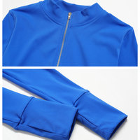 Veste d'entraînement Pilates personnalisée avec logo, col montant, manteau court de yoga, haut de sport respirant à manches longues très élastique pour la course et le fitness