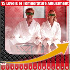 Sauna portable moderne BAFAN avec vapeur infrarouge à lumière rouge 660 nm et 850 nm pour 2 personnes, utilisation à domicile - Product Image 4