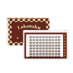 Faux cils Lakanaku C-Curl marron et blanc avec bande invisible pour un maquillage complet et une amélioration de l'expression - Product Image 5