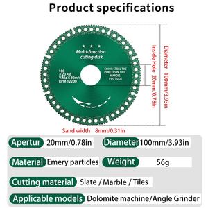 Disque de découpe OEM industriel de 4 pouces, revêtu de nitrure, soudé à haute fréquence, découpé au laser - Product Image 3
