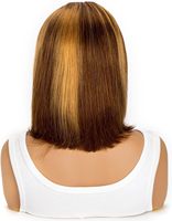 Perruques en gros prêtes à être expédiées, tissages et perruques, couleur marron miel 1B, perruques bob droites en cheveux humains avec dentelle frontale